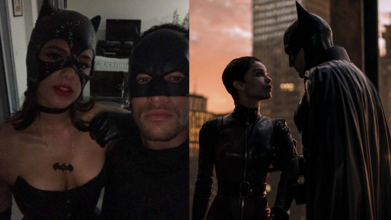 Na época em que namorava, Bruna Marquezine e Neymar foram em uma festa a fantasia vestidos de Batman e Mulher-Gato (Foto: Reprodução)