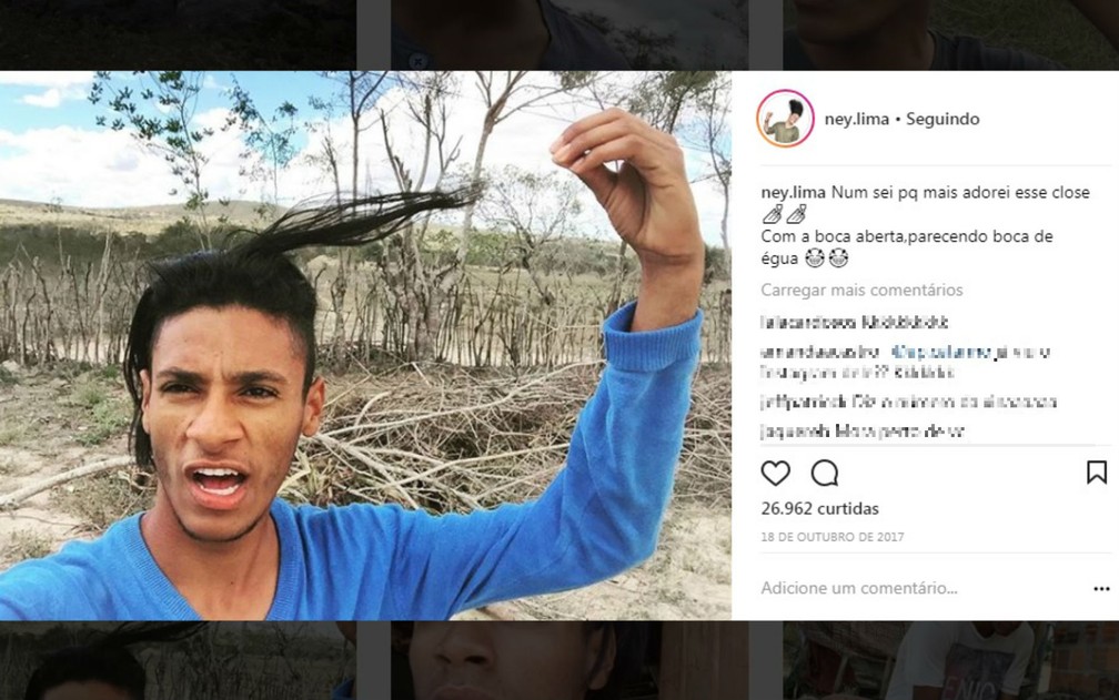 Jovem bomba nas redes com posts sobre sua rotina humilde na BA (Foto: Reprodução/Instagram)