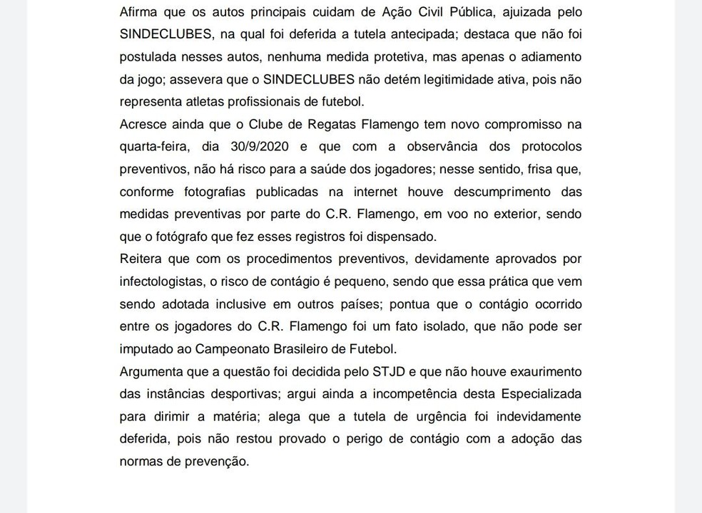 Recurso CBF Palmeiras x Flamengo — Foto: Reprodução