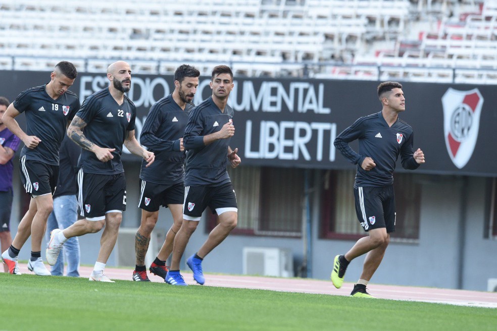 River Plate treinou nesta quinta no Monumental — Foto: CA River Plate/Divulgação