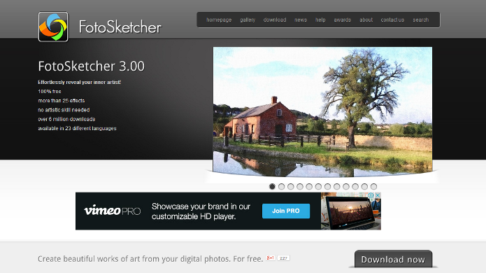 FotoSketcher é um editor que transforma foto em obra de arte e possui várias molduras para as imagens(Foto: Divulgação)