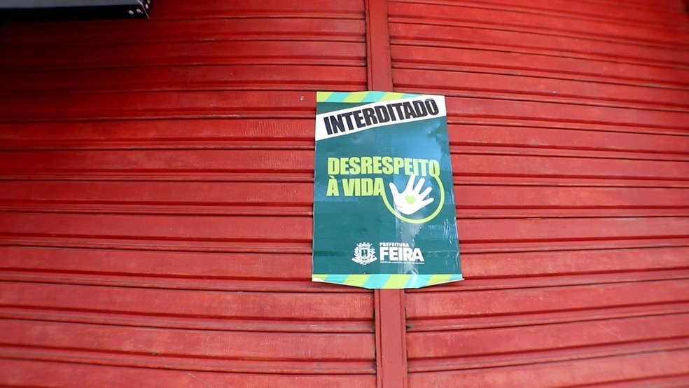 Cinema pornô é interditado após descumprir decreto da prefeitura em Feira de Santana — Foto: José Ricardo Santos / PMFS