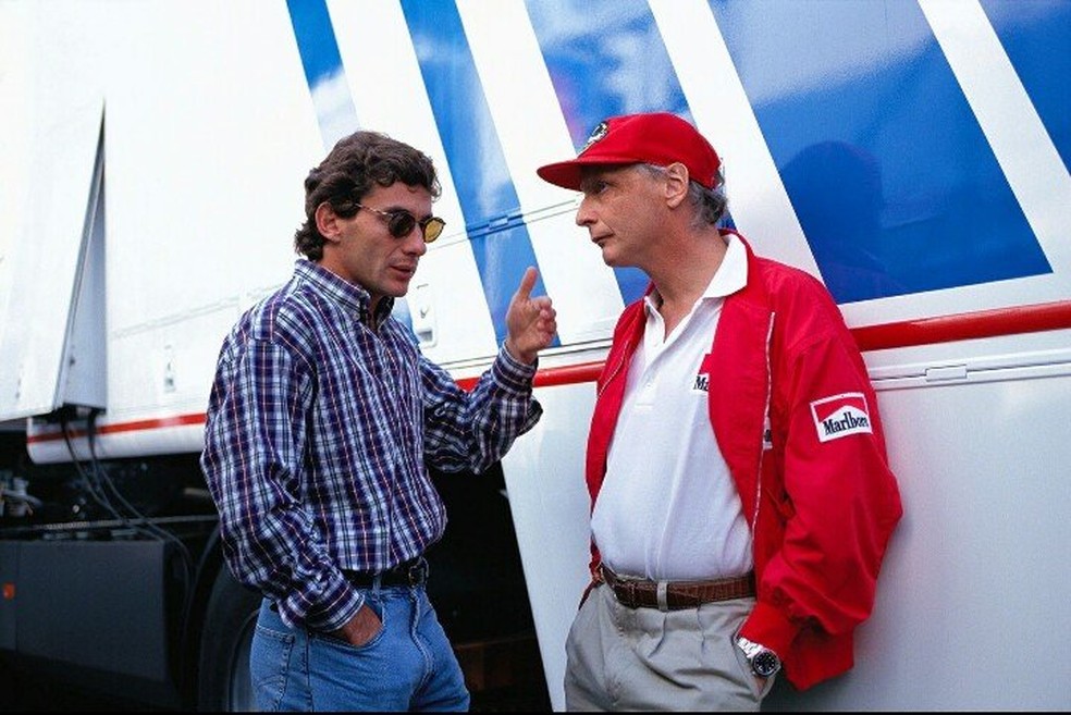 Senna conversou com Lauda sobre segurança no dia de sua morte, em 1994 — Foto: Reprodução