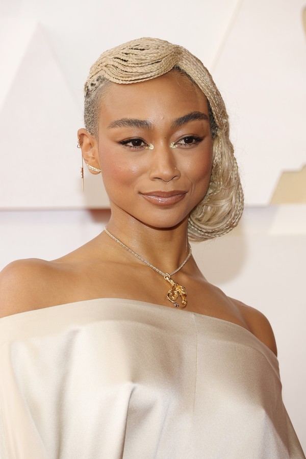 HOLLYWOOD, CALIFORNIA - MARCH 27: Tati Gabrielle attends the 94th Annual Academy Awards at Hollywood and Highland on March 27, 2022 in Hollywood, California. (Photo by Mike Coppola/Getty Images) (Foto: Getty Images)
