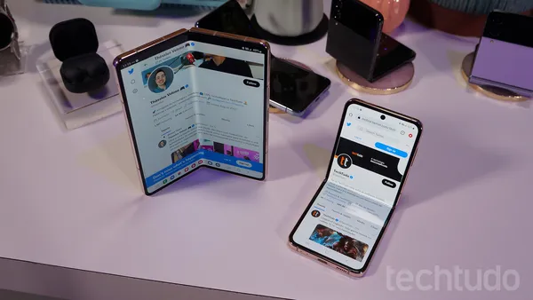 Galaxy Z Fold 4 e Galaxy Z Flip 4 são os dobráveis mais recentes da Samsung até o momento — Foto: Thássius Veloso/TechTudo