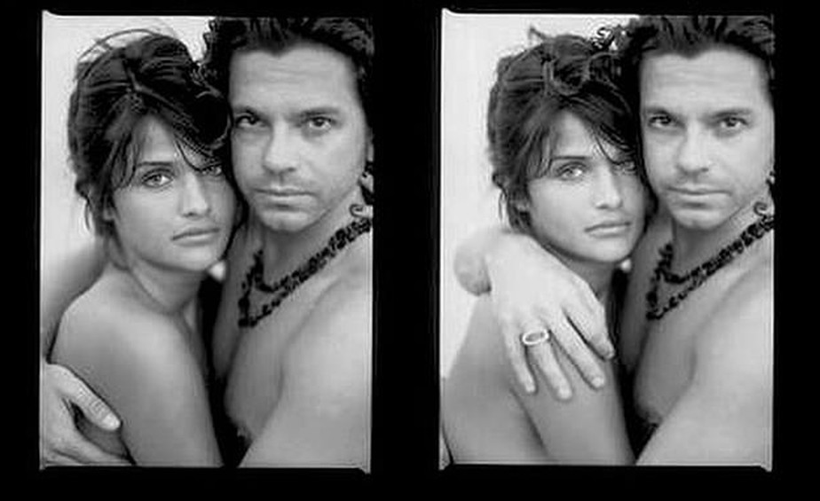 Helena Christensen e Michael Hutchence (1960-1997) em fotos antigas compartilhadas pela modelo nas redes sociais