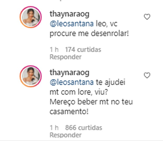 Thaynara OG pressiona Léo Santana para lhe arrumar um namorado (Foto: Reprodução/Instagram)