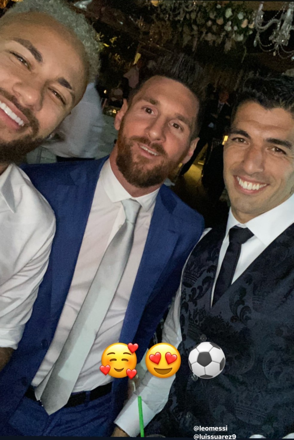 Neymar ao lado de Messi e Suárez — Foto: Reprodução/Instagram