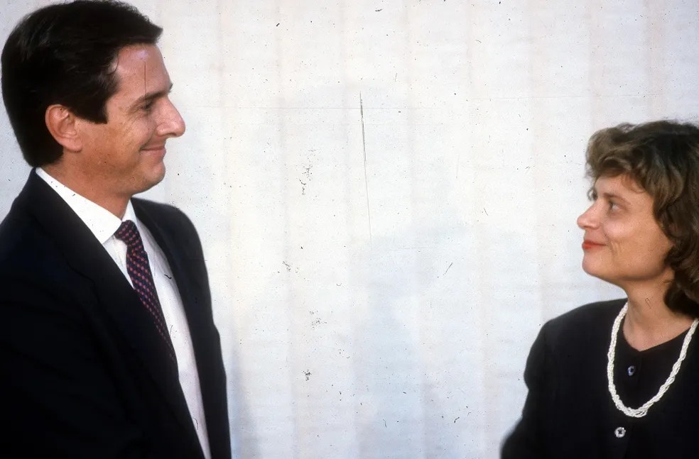 O presidente Fernando Collor de Mello e a ministra Zélia Cardoso de Mello em  Março de 1990 — Foto: Arquivo
