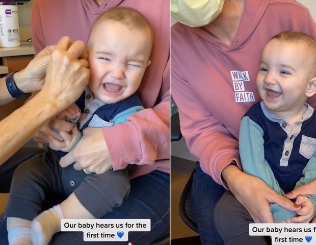Bebê escuta pela primeira vez e viraliza nas redes sociais (Foto: Reprodução TikTok )