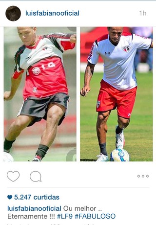 Luis Fabiano se derrete pelo São Paulo em rede social (Foto: Reprodução / Instagram)