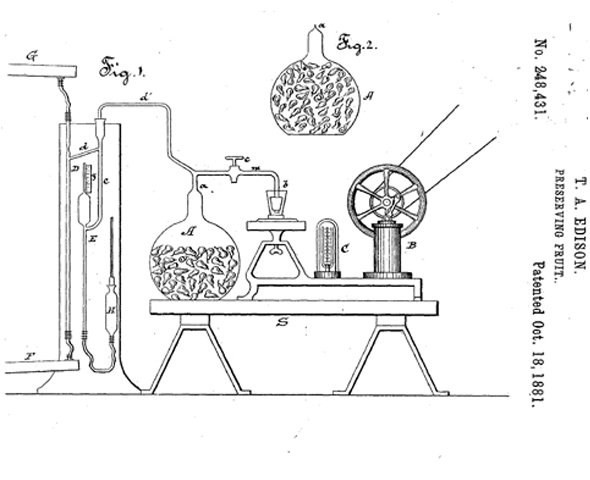 Máquina de vácuo Thomas Edison (Foto: Google Patents)