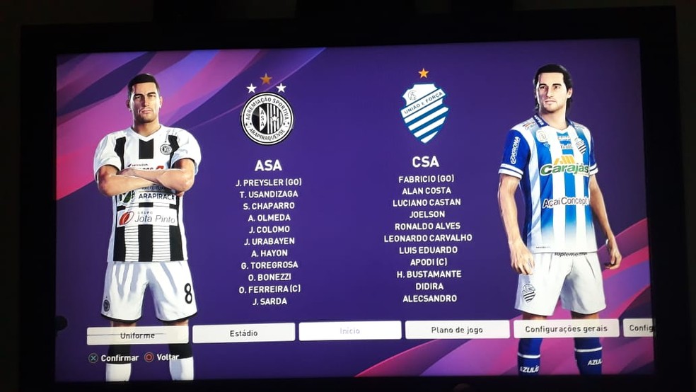 ASA e CSA estarão presentes no e-Alagoano — Foto: PES 2020