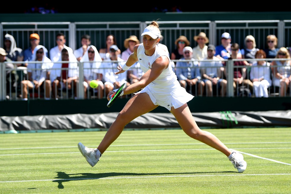 Beatriz Haddad em ação em Wimbledon — Foto: Shaun Botterill/Getty Images