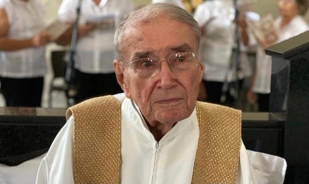 Monsenhor T&eacute;rcio Ara&uacute;jo faleceu neste s&aacute;bado (9) em Natal. Ele estava internado desde 13 de dezembro com Covid-19 &mdash; Foto: Divulga&ccedil;&atilde;o