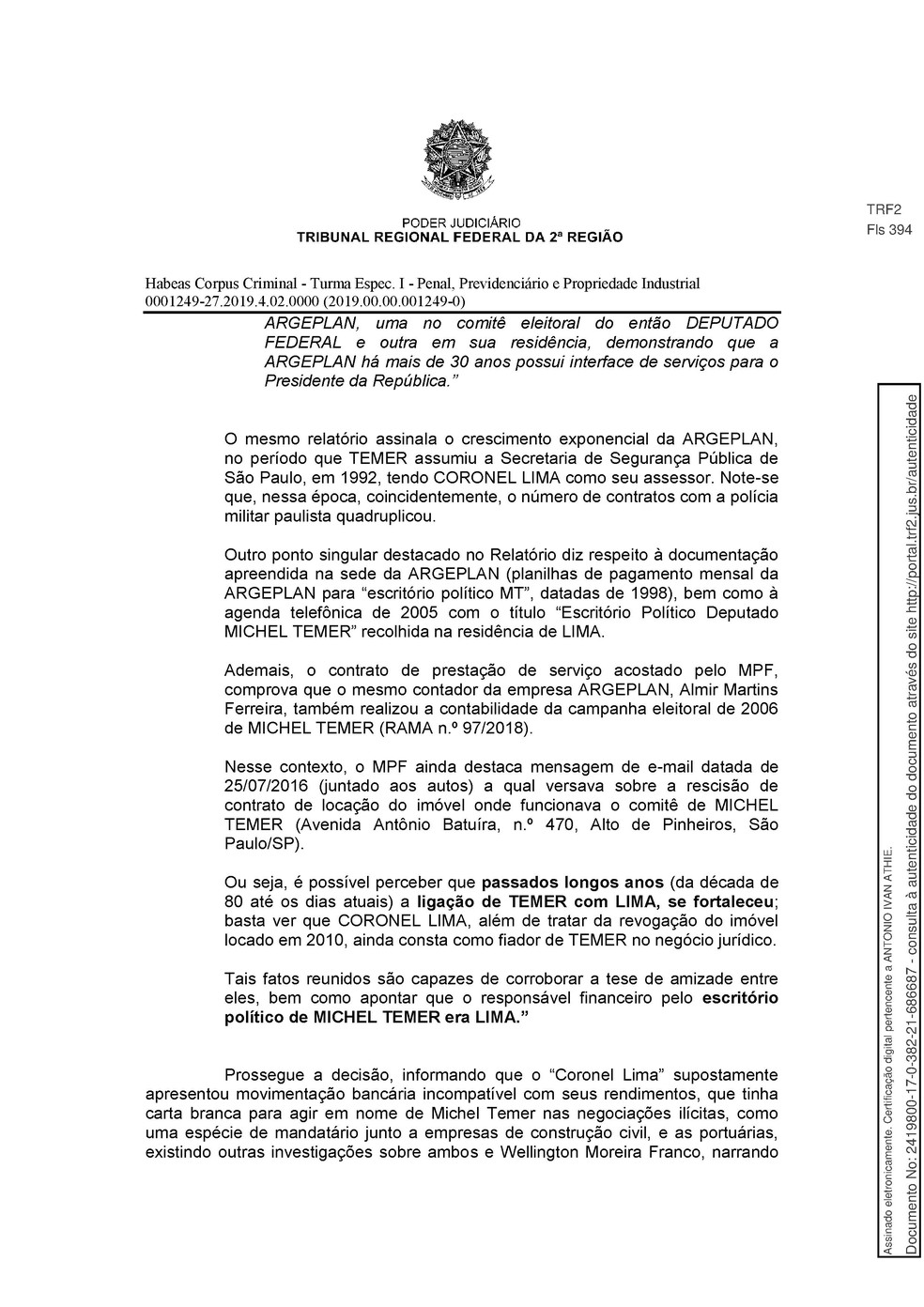 Decisão TRF-2 pg. 13 — Foto: Reprodução