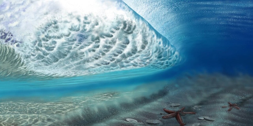 Região dos Campos Gerais do Paraná já foi coberta pelo mar um dia — Foto: Ilustração/UFPR