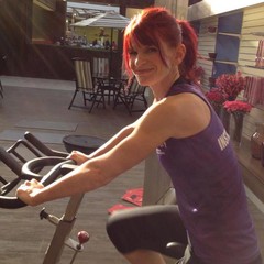 Lisa e seu treino de bicicleta (Foto: Reprodução/ Facebook)
