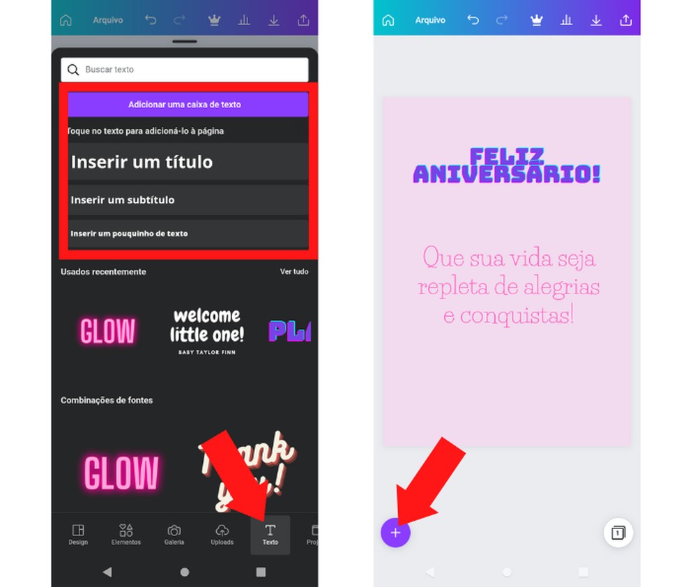 App disponível para Android e iPhone (iOS) oferece diferentes combinações de fontes — Foto: Reprodução/Mariana Tralback