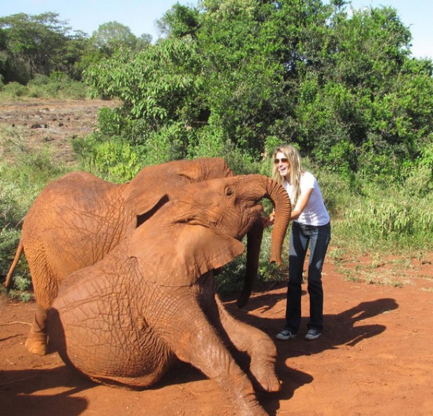 Gisele Bündchen posa com elefantes e pede pela proteção da vida selvagem (Foto: Reprodução/Instagram)