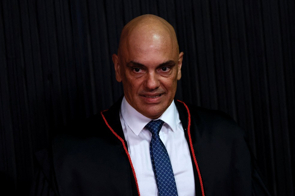 O ministro Alexandre de Moraes durante evento de posse na presidência do TSE — Foto: Reuters/Adriano Machado