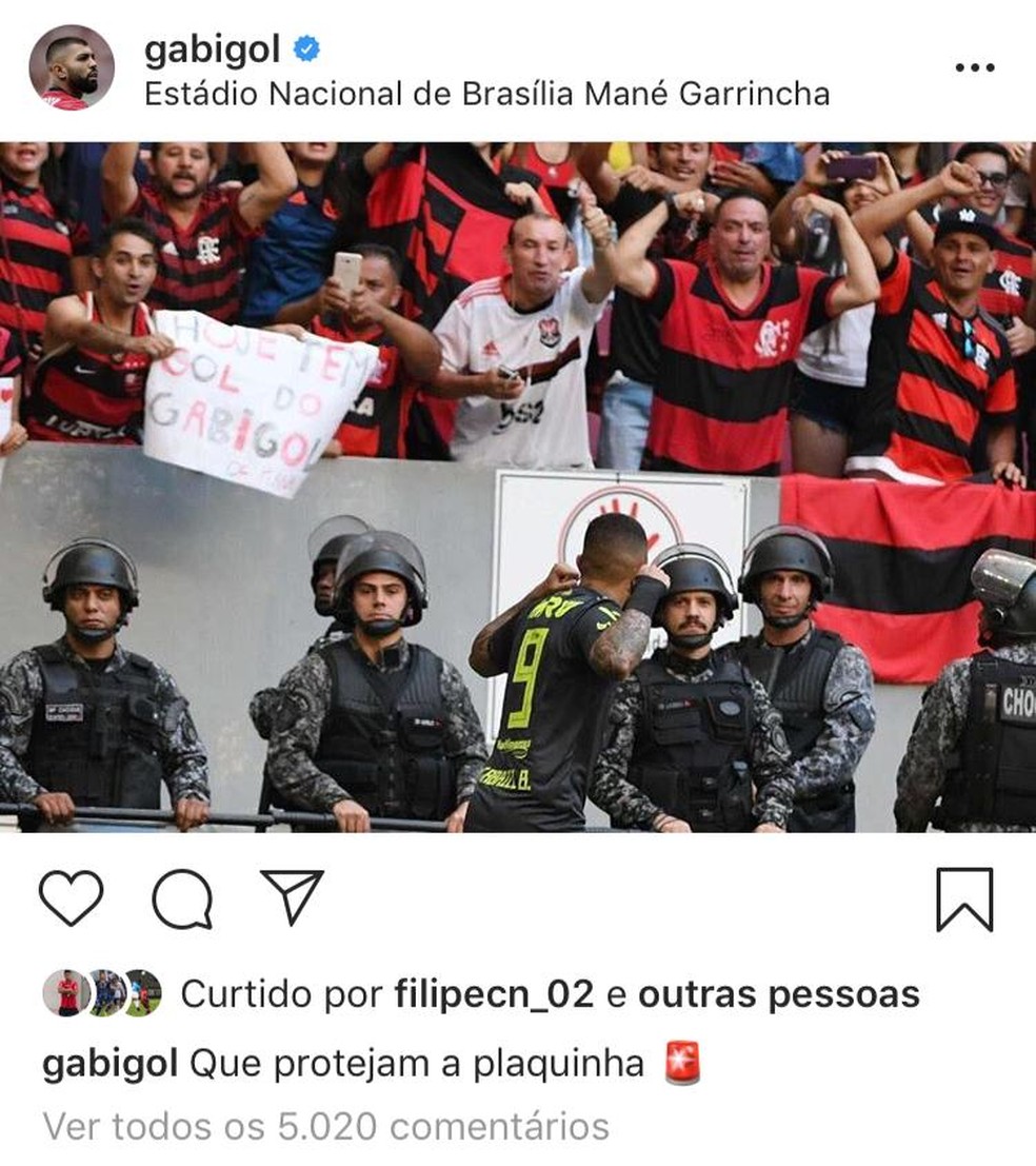 Gabigol posta crítica em tom de ironia após denúncia e julgamento por comemoração — Foto: Reprodução / Instagram