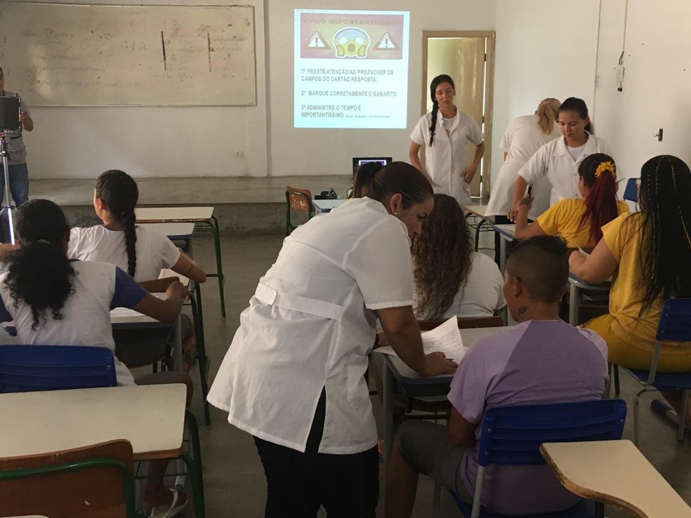 Penitenciria tem sala de aula para presas estudarem  Foto: Lidiane Moraes/ G1
