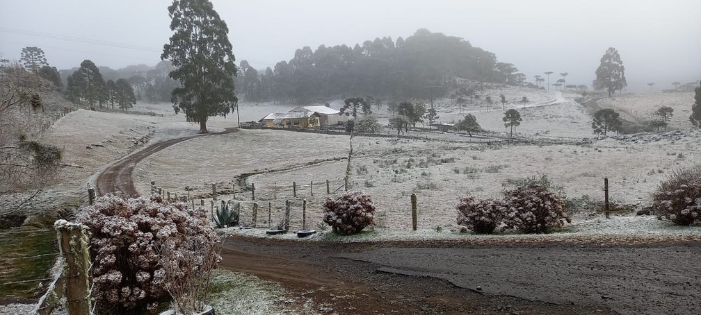 Neve em São Joaquim  — Foto: Jean Raupp/ NSC TV