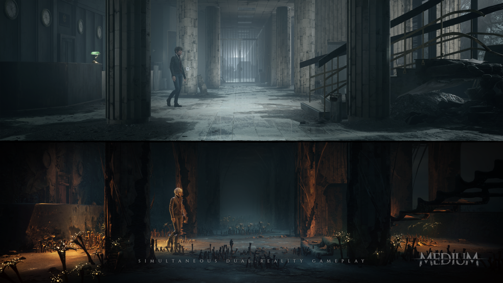 Em The Medium, muitas vezes os eventos ocorrem em duas realidades — Foto: Divulgação/Xbox Games Studios