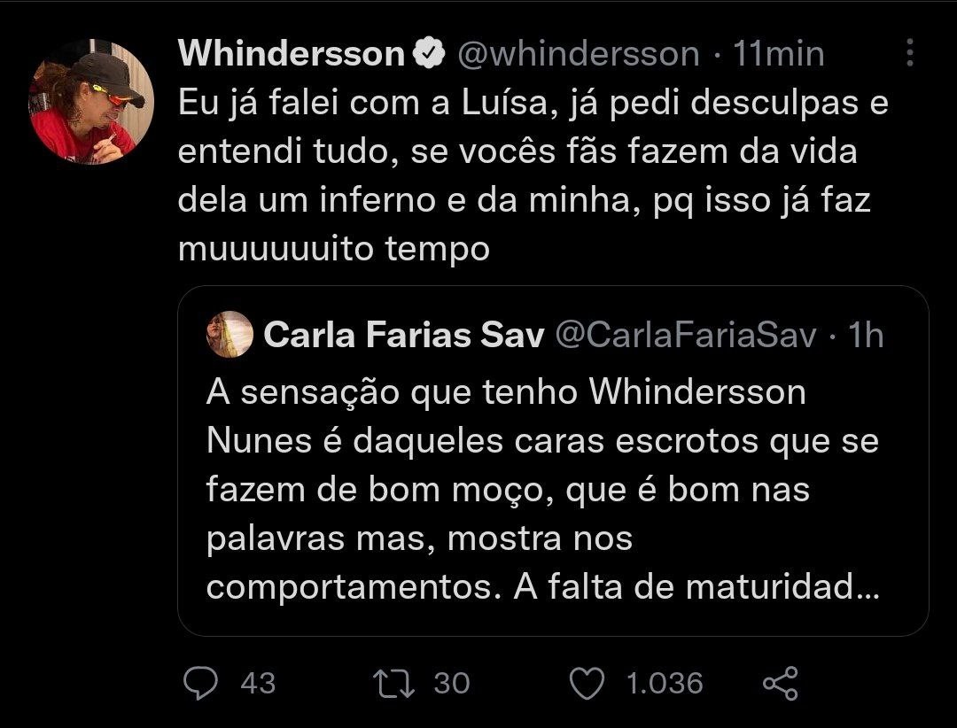 Whindersson Nunes rebate comentários (Foto: Reprodução/Twitter)