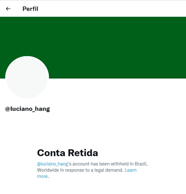 Perfil do empresário Luciano Hang no Twitter foi "retido" pela plataforma nesta quarta-feira por "exigência legal"