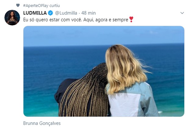 Ludmilla se declara para Brunna Gonçalves (Foto: Reprodução Twitter)