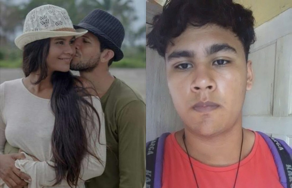 Casal Anderson Barbosa Monteiro e Vanderlania Araújo, e filho dela, Matheus Souza, de 16 anos, foram encontrados mortos. — Foto: Divulgação