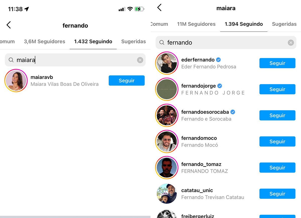 Maiara e Fernando pararam de se seguir no Instagram (Foto: Reprodução / Instagram)