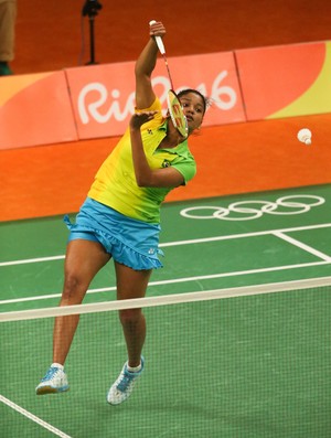 Lohaynny Vicente/Brasil 0 X 2 Marija Ulitina; badminton (Foto: Saulo Cruz/Exemplus/COB)
