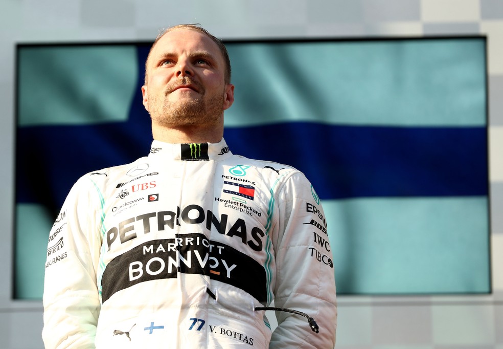 Valtteri Bottas no pódio do GP da Austrália de 2019 — Foto: Robert Cianflone/Getty Images