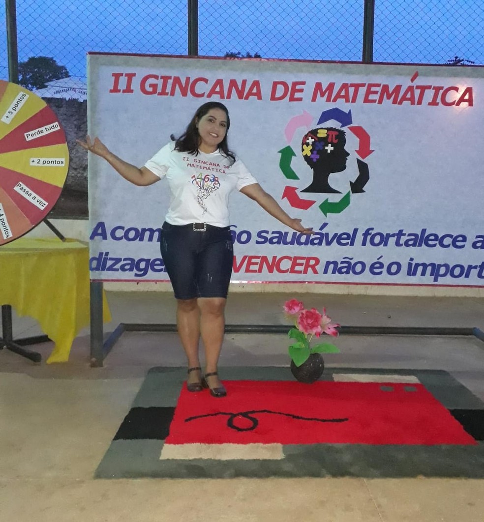 Professora Sejane Tavares trabalha em escola do município de Recursolândia — Foto: Sejane Tavares/Arquivo Pessoal