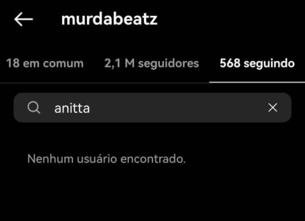 Murda Beatz para de seguir Anitta (Foto: Reprodução/Instagram)