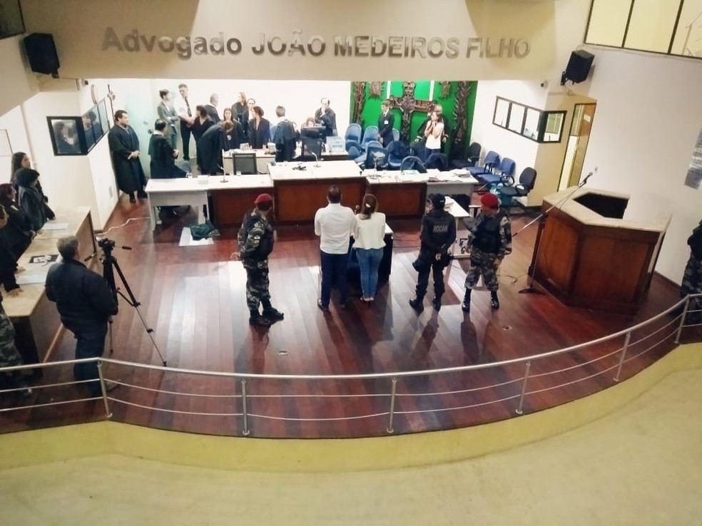 Renatta Borsatto Miranda e Antônio Neto foram condenados pela morte do hoteleiro Ademar Miranda em Natal — Foto: Acson Freitas/Inter TV Cabugi