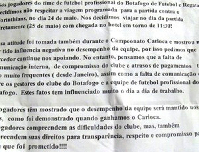 Botafogo Comunicado (Foto: Fred Huber) Botafogo Comunicado (Foto: Fred Huber)