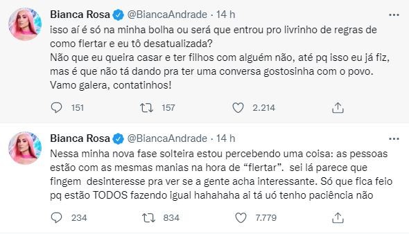 Boca Rosa desabafa sobre dificuldades de flertar (Foto: Reprodução / Twitter)