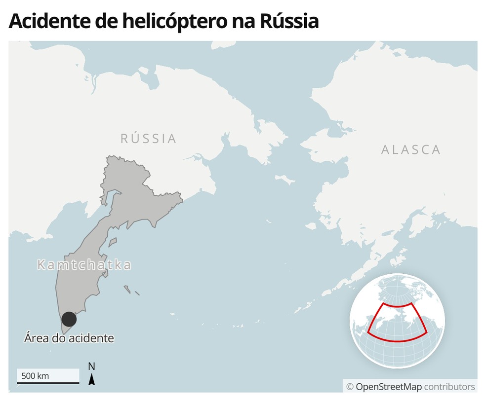Acidente de helicóptero na Rússia em 12 de agosto de 2021 — Foto: G1 Mundo