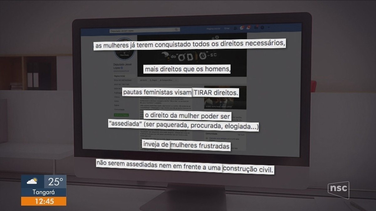 Deputado de SC diz que mulheres gostam e 'têm direito' de serem assediadas