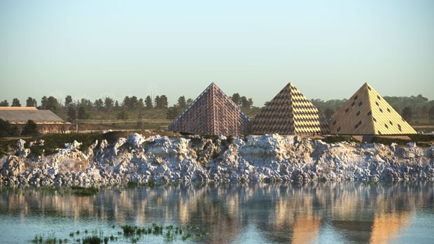 Shigeru Ban assina projeto de destilaria em forma de pirâmide (Foto: Divulgação)