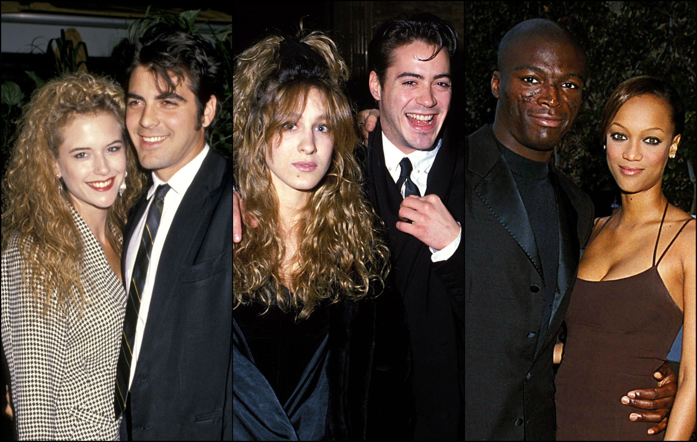 Kelly Preston com George Clooney, Sarah Jessica Parker com Robert Downey Jr., Seal com Tyra Banks... Fala sério: você sabia que esse pessoal já tinha se 