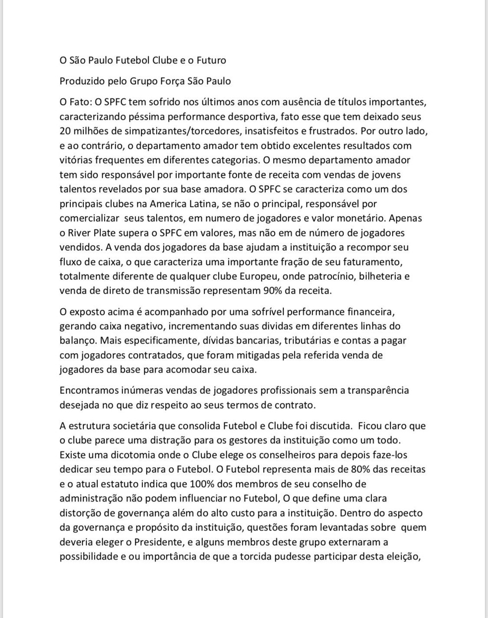 Conselheiros do São Paulo entregam documento a Leco — Foto: Reprodução
