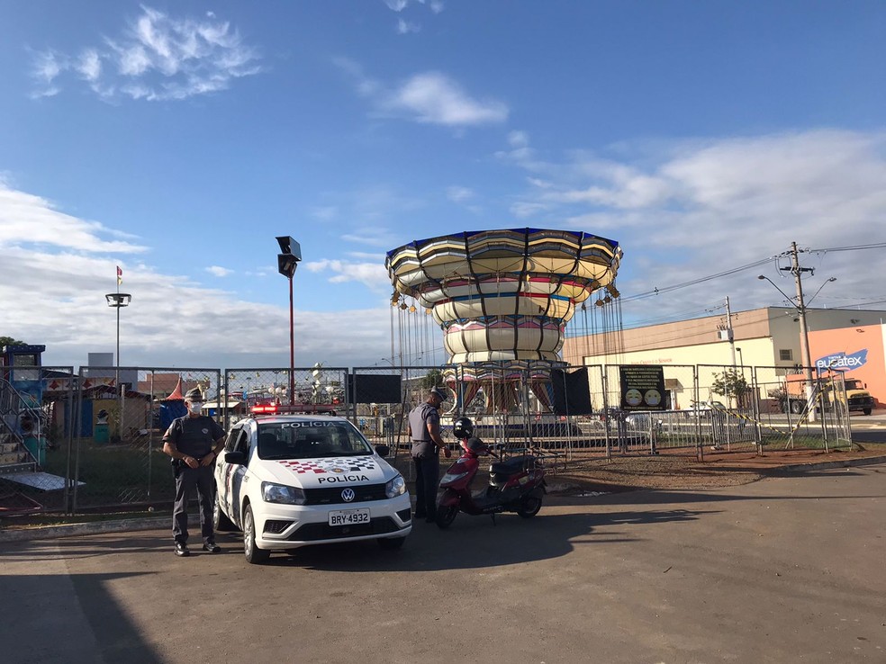 Homem morre ao ser esmagado por brinquedo em parque de diversões em Itu (SP) — Foto: Nathalia Silva/Tv Tem