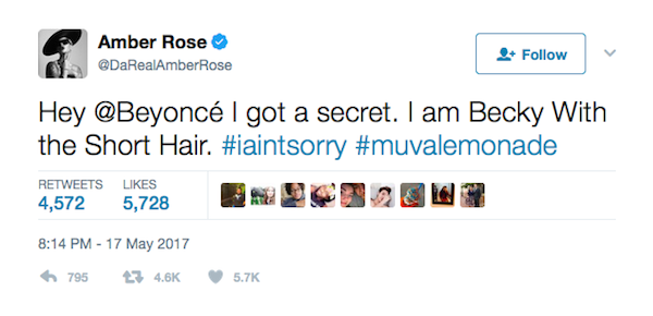 Amber Rose expondo o suposto affair com Jay-Z, marido de Beyoncé (Foto: Twitter)