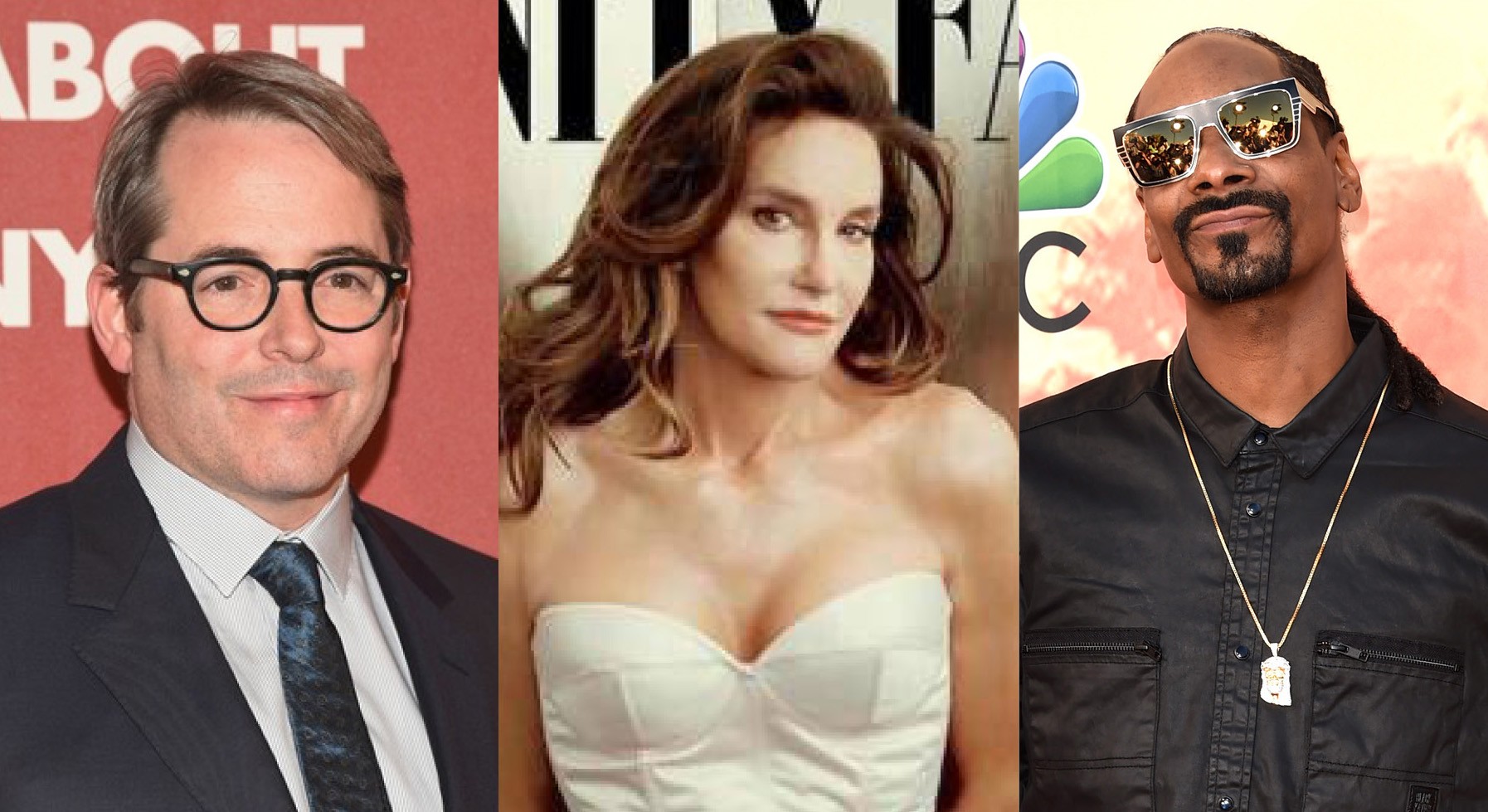 Matthew Broderick, Caitlyn Jenner e Snoop Dogg (Foto: Getty Images)