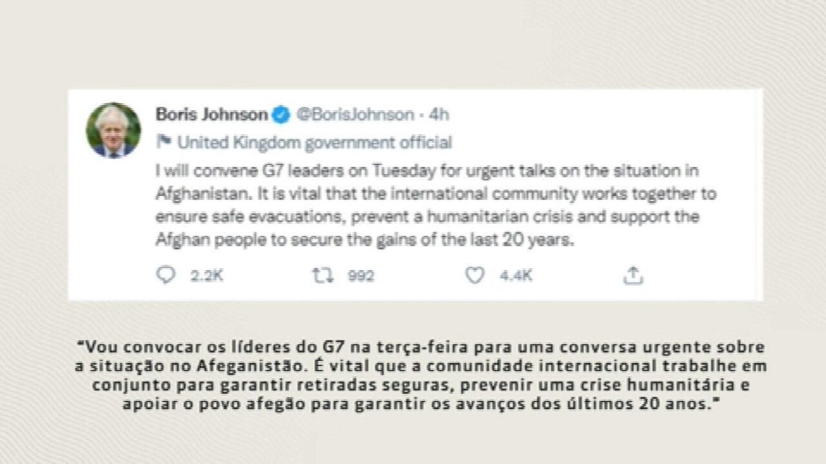 Reino Unido deve pedir no G7 a ampliação do prazo de retirada de tropas do Afeganistão